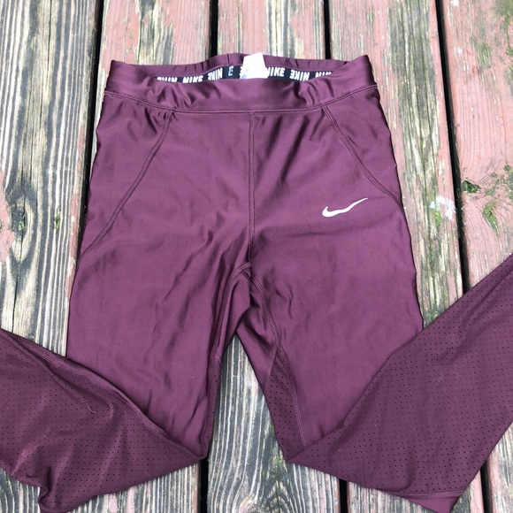 Nike Pants - Burgundy Nike running pants Size M